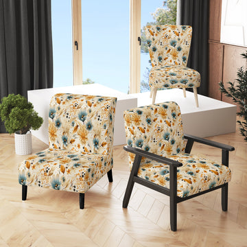 Earthy Elegance Boho Pattern - Upholstered Cottage Accent Chairs